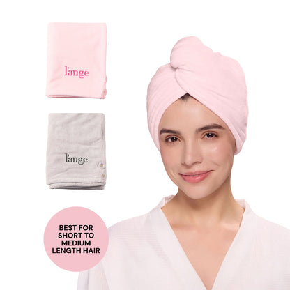 Hair Wrap Towel Medium Lightweight Microfiber 2-Pack
